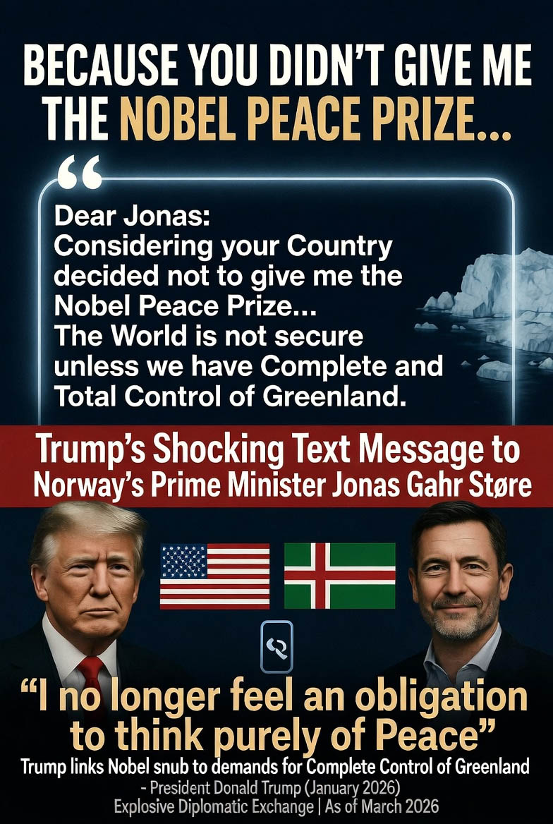 “Because you didn’t give me the Nobel Peace Prize…” — What Did Trump Say to Norway’s Prime Minister About Greenland?