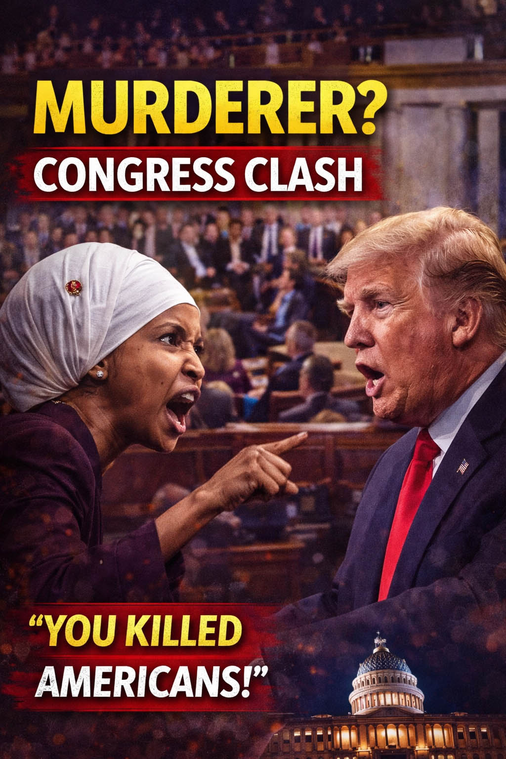 Ilhan Omar Shouts ‘Murderer’ at Trump During Congress Speech, Video Goes Viral